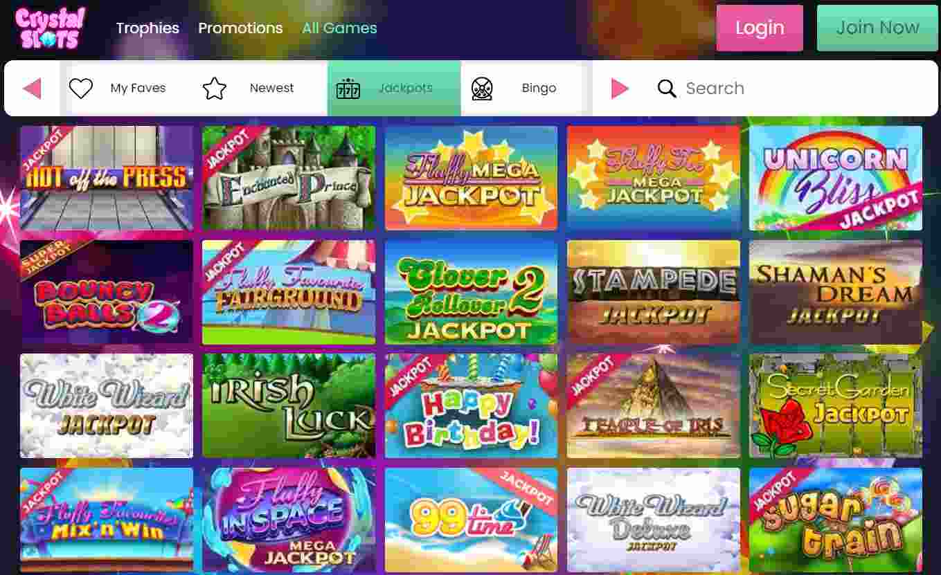 Crystal Slots Casino Jackpots