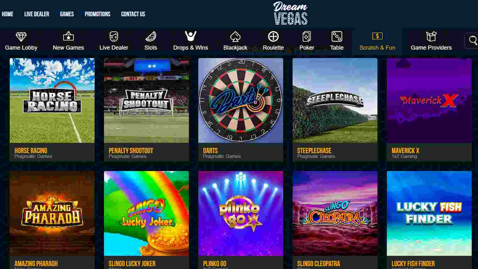 Dream Vegas Casino Scratch and Fun Games