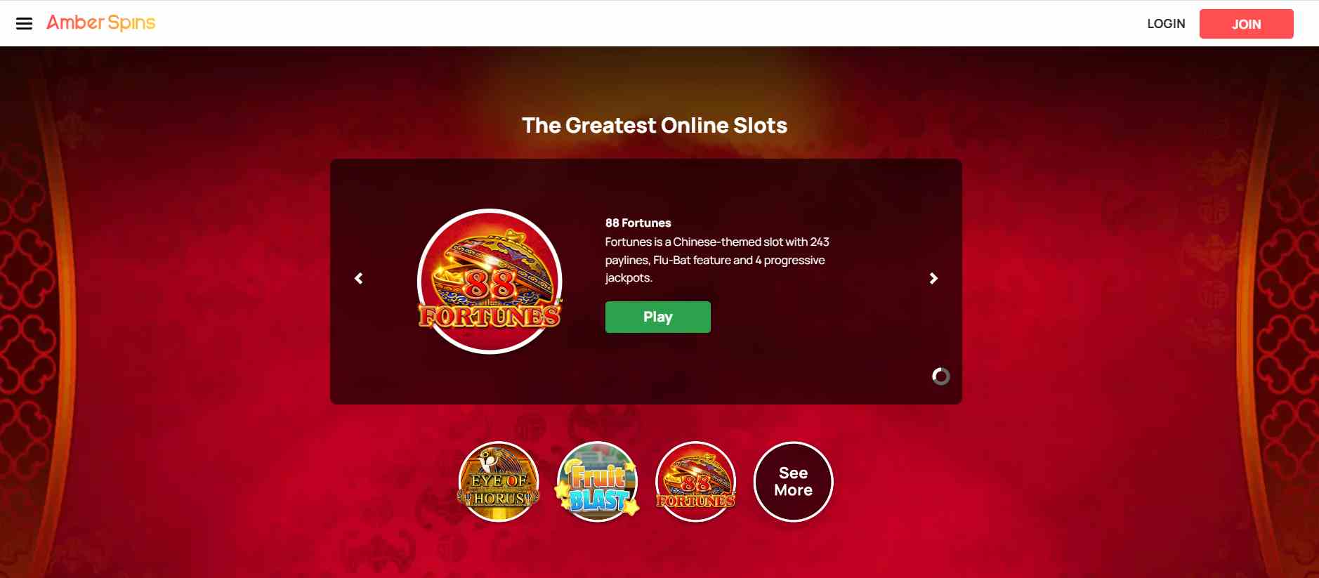 Amber Spins Slots Offer