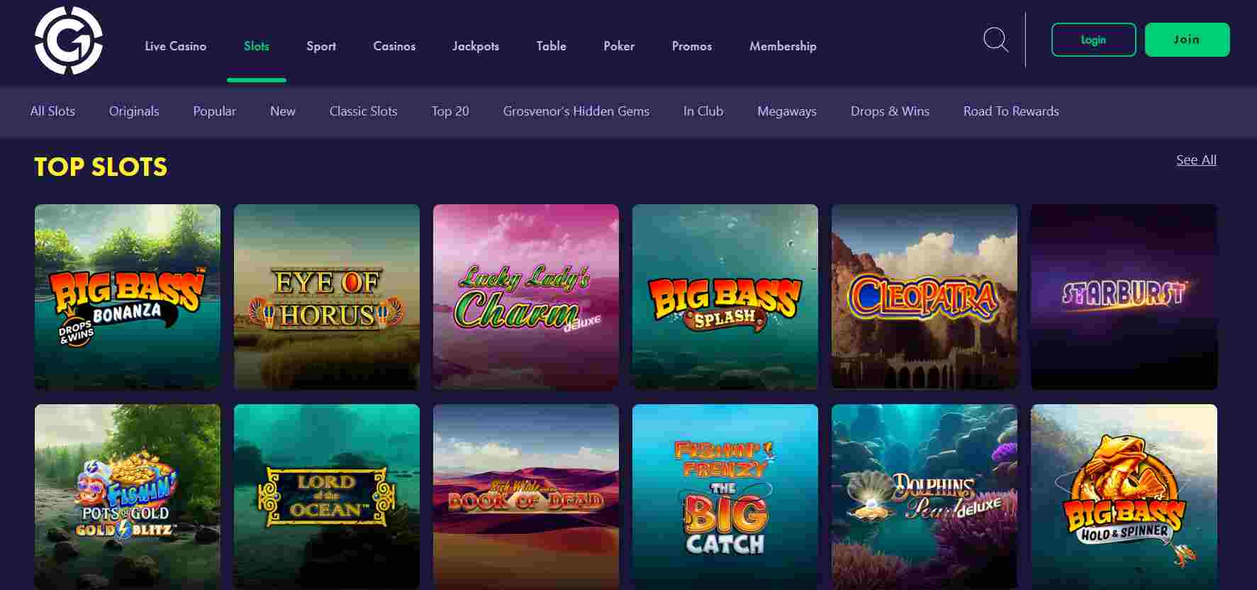 Grosvenor Casinos Slots Selection